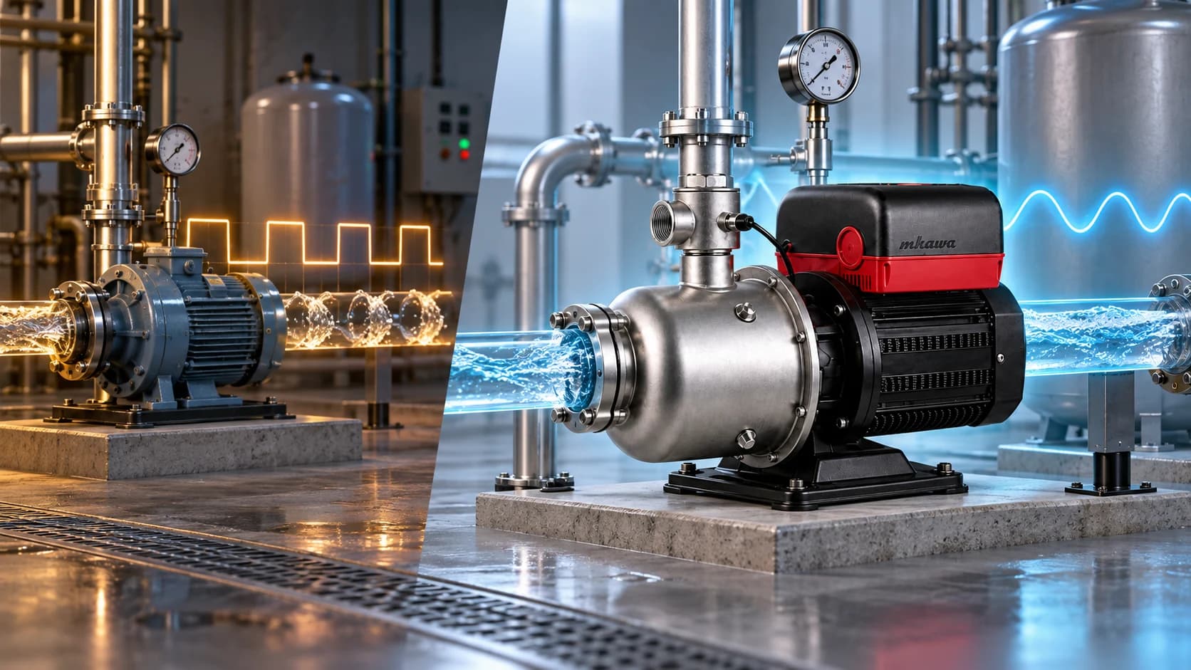 Mkawa variable-speed pump compared with a conventional fixed-speed pump